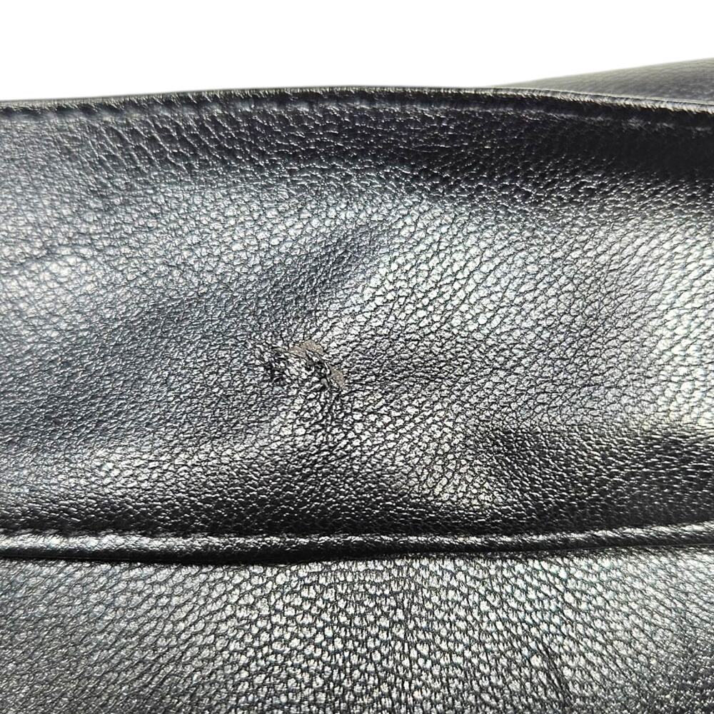 NWT Paige Kina Tie Waist Vegan Leather Ankle‎ Straight Leg Trousers Sz. 12 Black - Picture 8 of 11